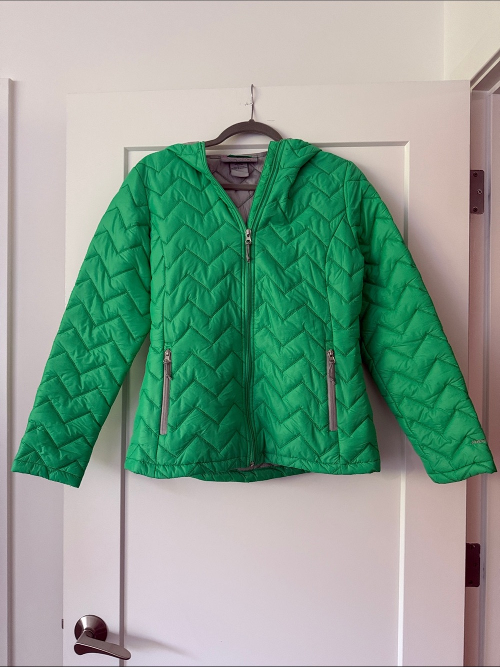 Free Country Lightweight Quilted Puffer Jacket in Bright Green
